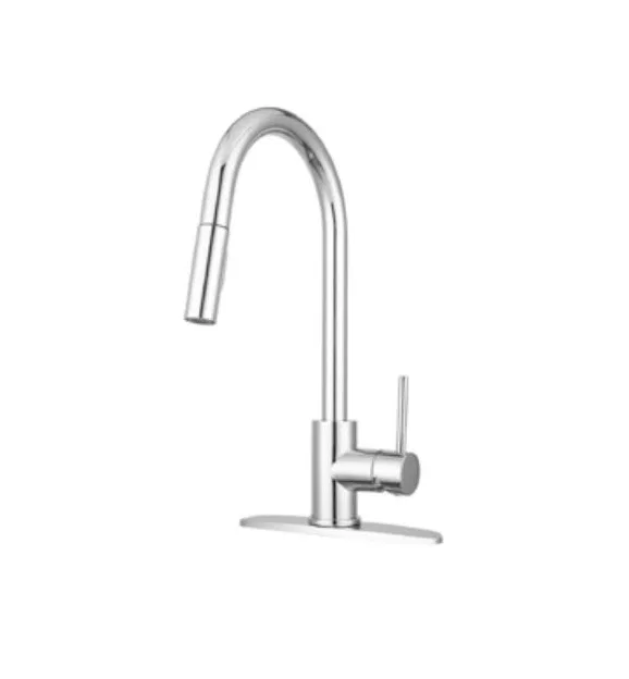 DF-MK530SLK-CP – DURA FAUCET Faucet, Used For Kitchen Single Piece Streamline Pull-Down Handle Chrome Plated Ceramic ...
